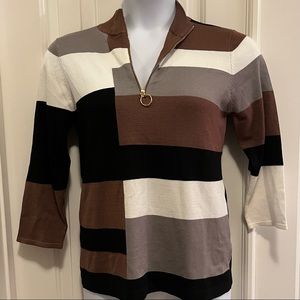 Carol Rose color block sweater NWT
